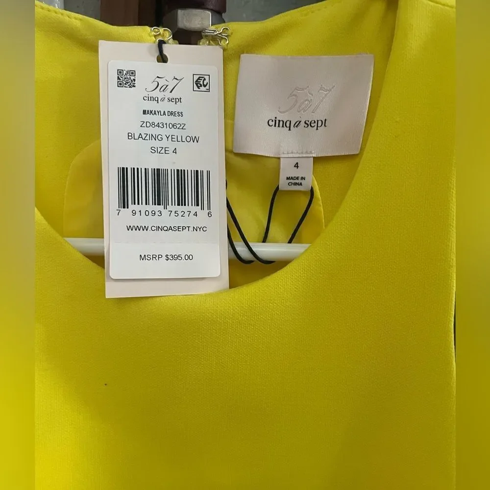 Cinq a Sept mini yellow dress